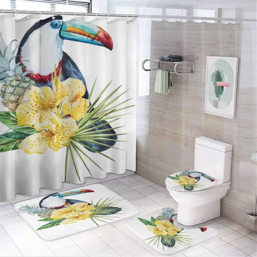 Toucan Bird Exotic 4-Piece Bathroom Set product video