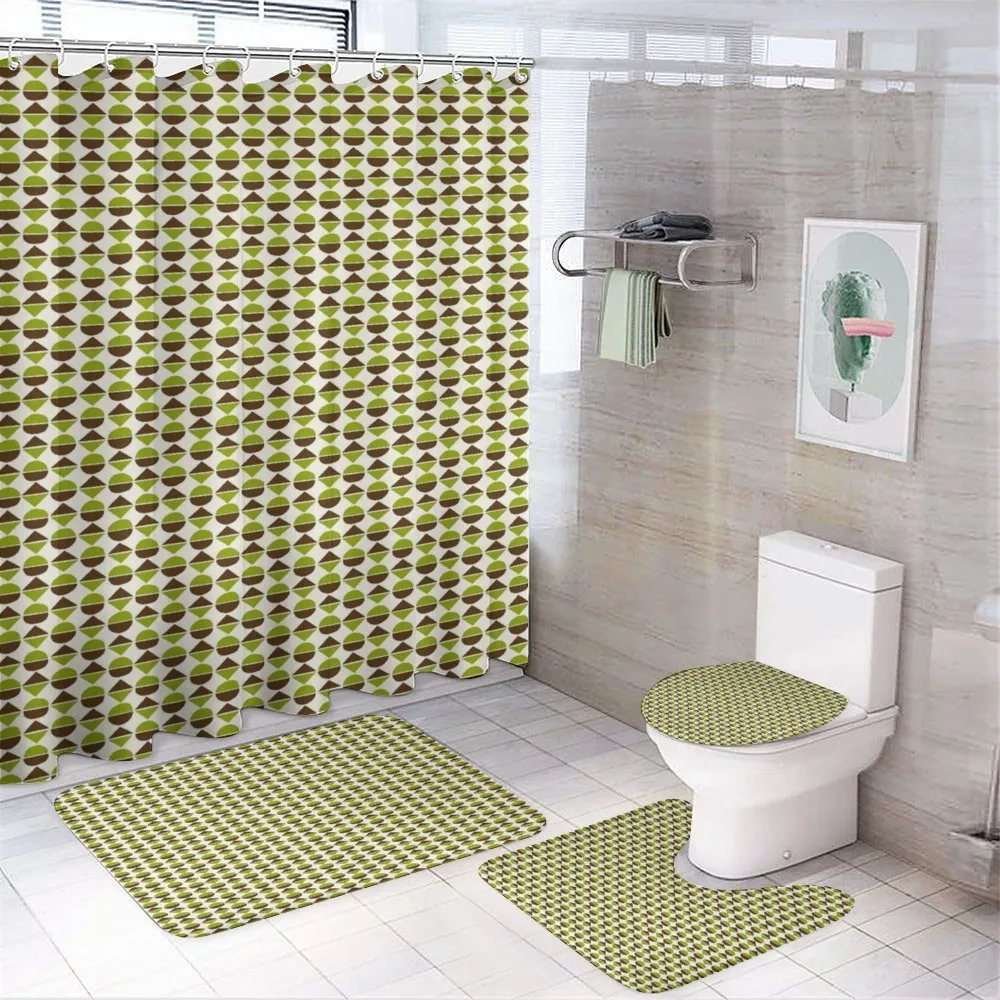 Bicolour Rounds Triangles — 4-Piece Bathroom Set preview