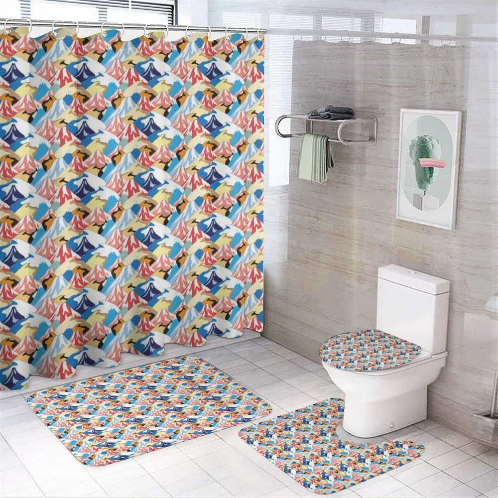 Colorful Abstract Peaks — 4-Piece Bathroom Set preview