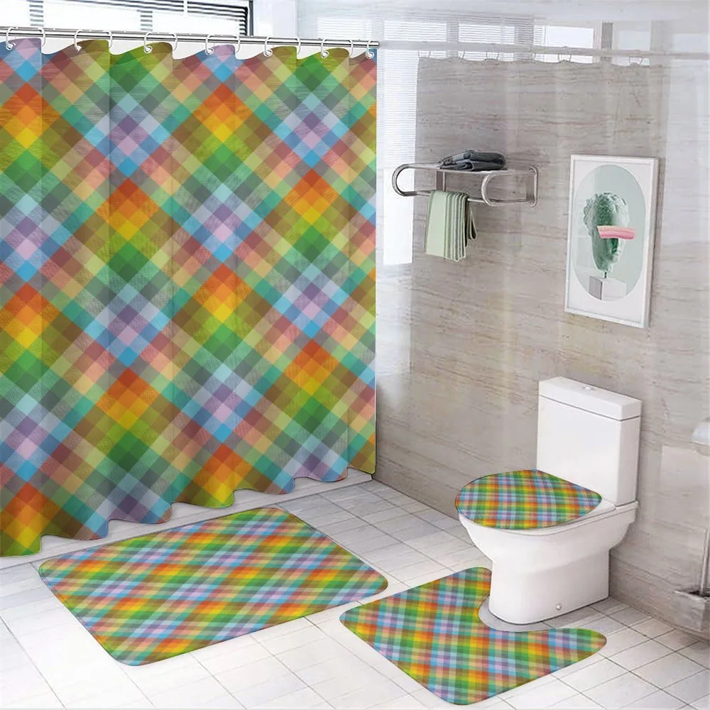Colorful Summer Madras Style 4-Piece Bathroom Set product video