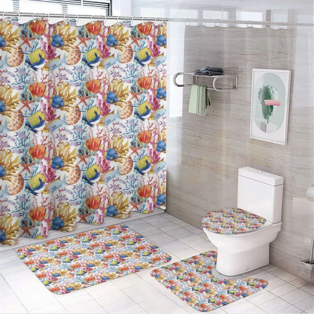 Coral Reef Scallop Shells — 4-Piece Bathroom Set preview