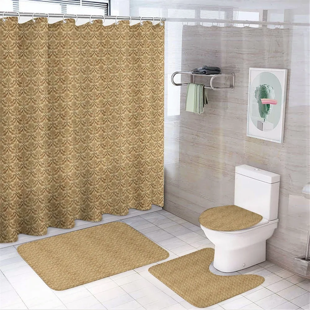 Curvy Leaves Daisies — 4-Piece Bathroom Set preview