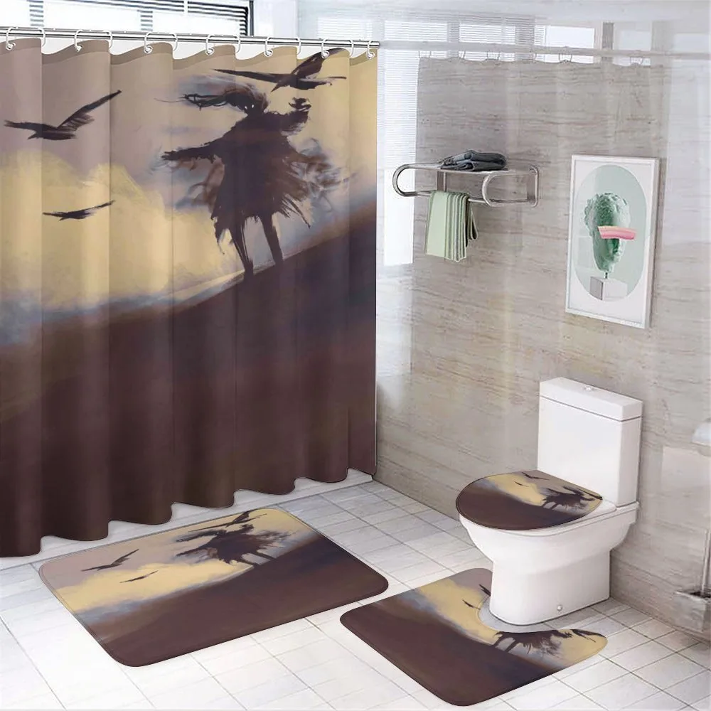 Dark Soul Crows on Hills — 4-Piece Bathroom Set preview