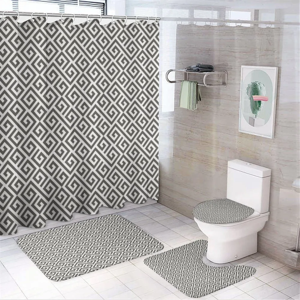 Geometric Maze — 4-Piece Bathroom Set preview