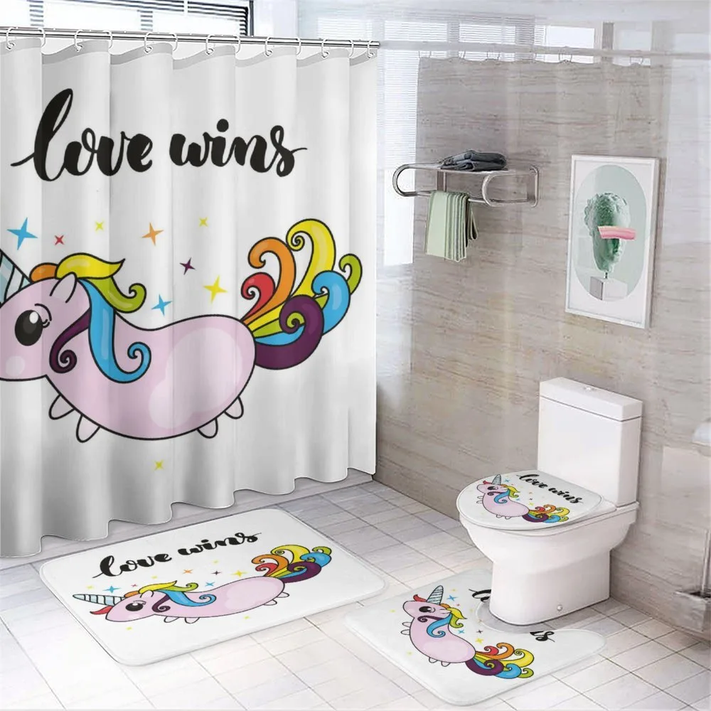 LGBT Slogan Tail — 4-Piece Bathroom Set preview