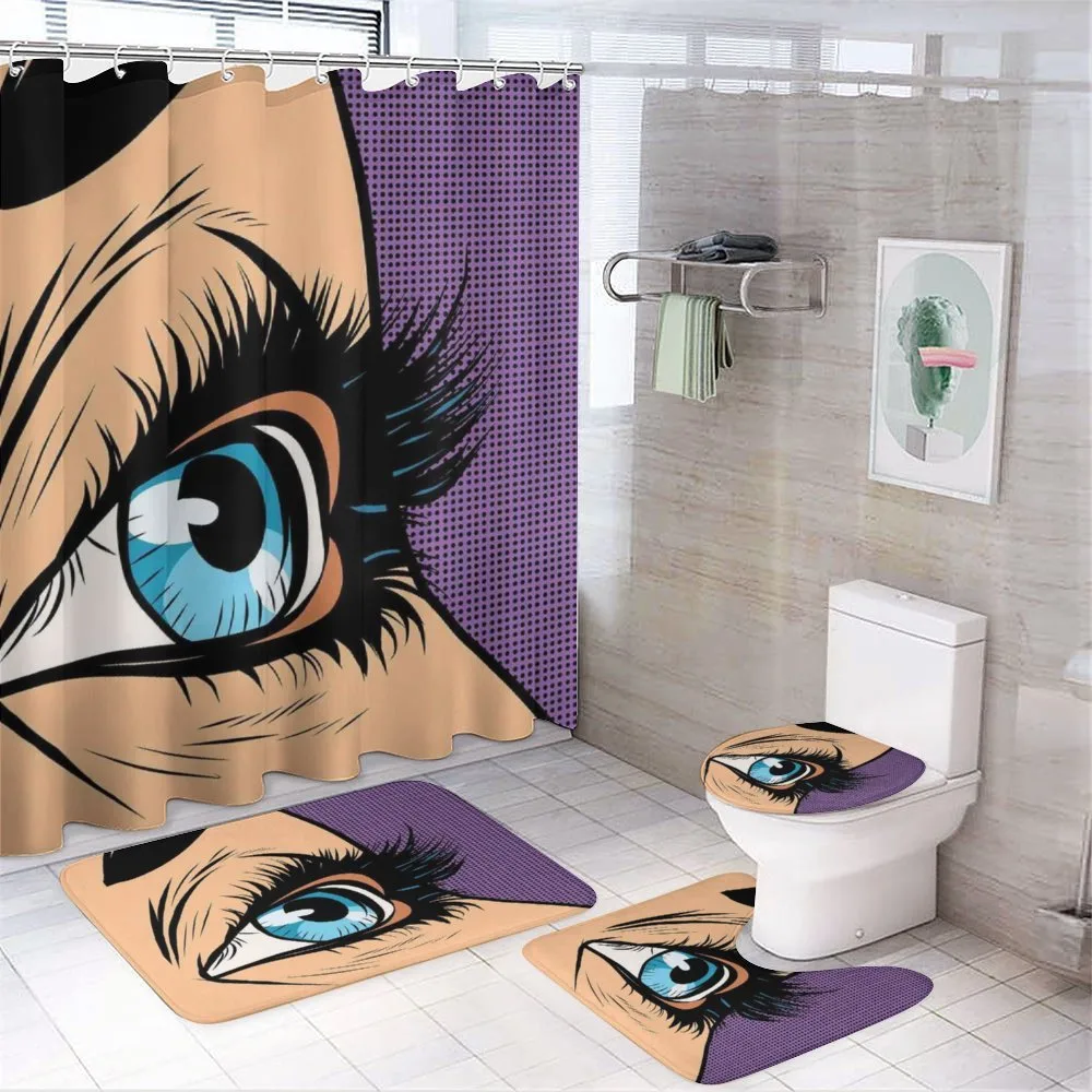 Pop Art Retro Style Cartoon — 4-Piece Bathroom Set preview