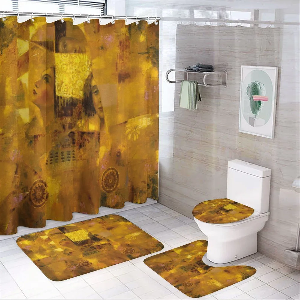 Vintage Woman Drawing — 4-Piece Bathroom Set preview