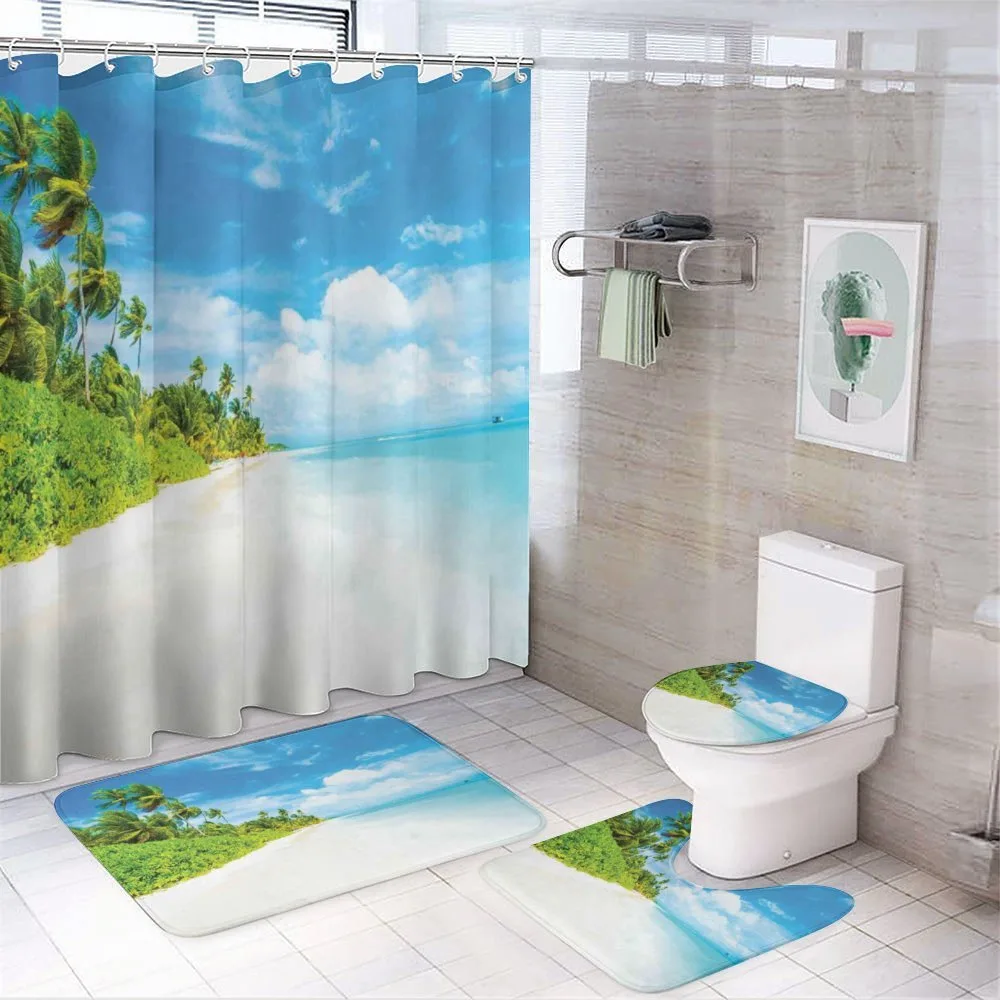 Beach Sea Exotic Palms — 4-Piece Bathroom Set preview