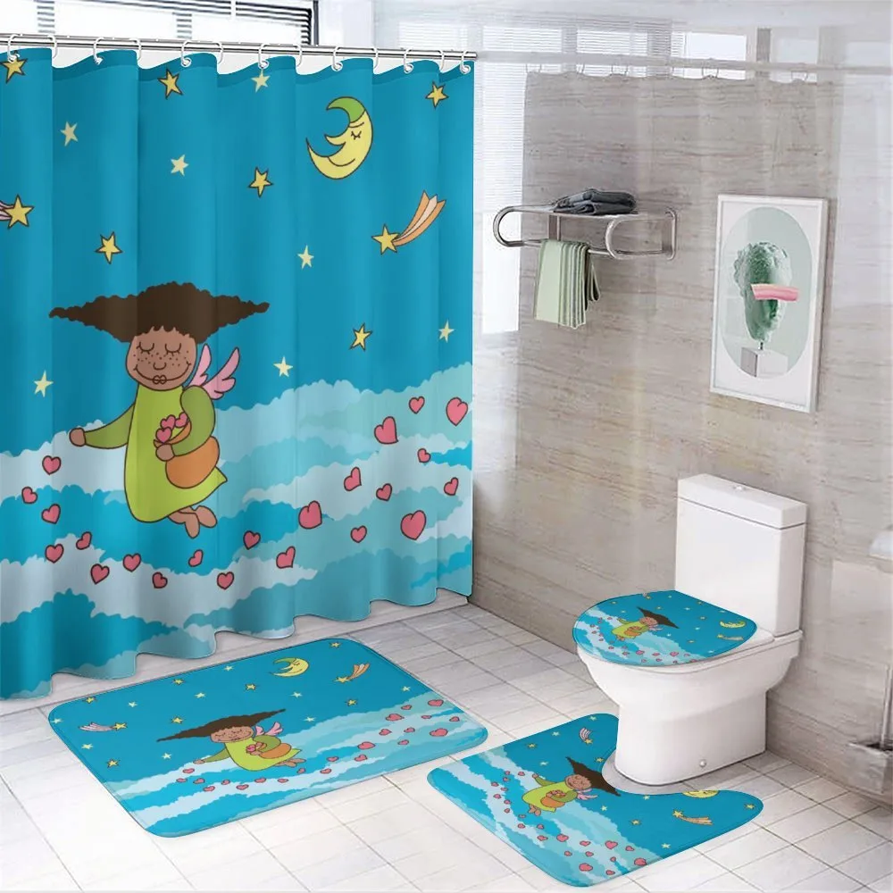 Cartoonish Sky at Night — 4-Piece Bathroom Set preview