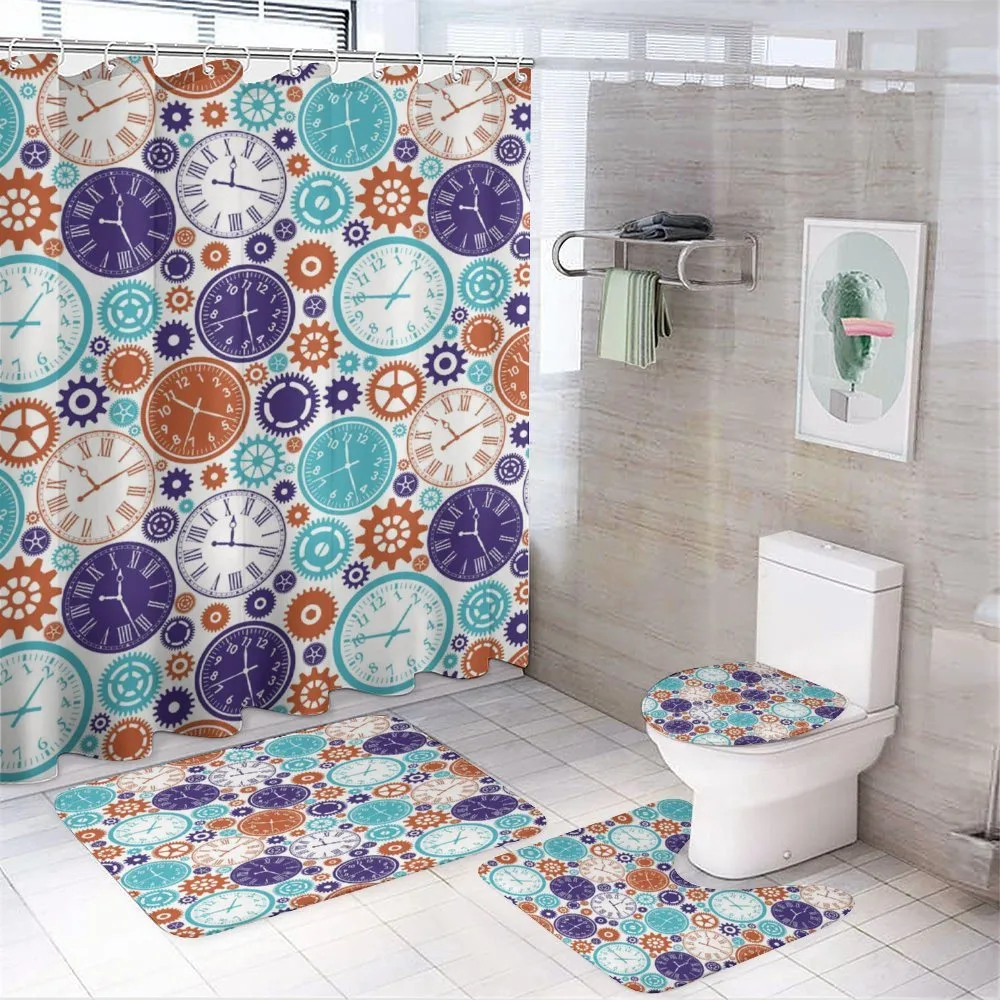 Clock with Roman Digits — 4-Piece Bathroom Set preview