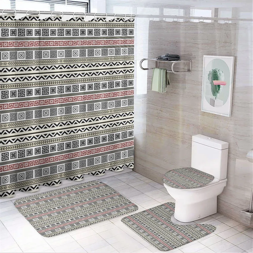 Geometric Pattern — 4-Piece Bathroom Set preview