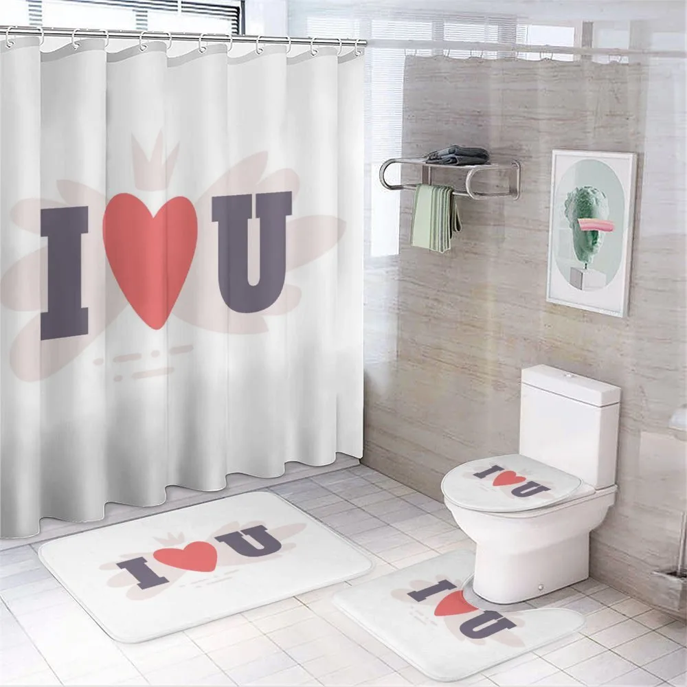I Heart You Simple Pictogram — 4-Piece Bathroom Set preview