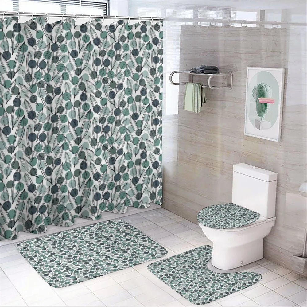 Ink Paint Leaves Dots — 4-Piece Bathroom Set preview