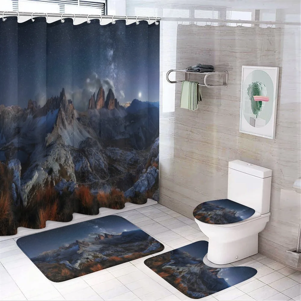 Italy Mountains Milky Way — 4-Piece Bathroom Set preview