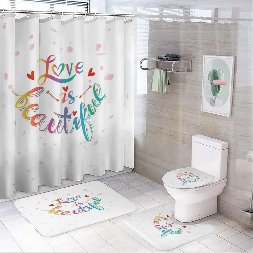 Love is Rainbow Art — 4-Piece Bathroom Set preview
