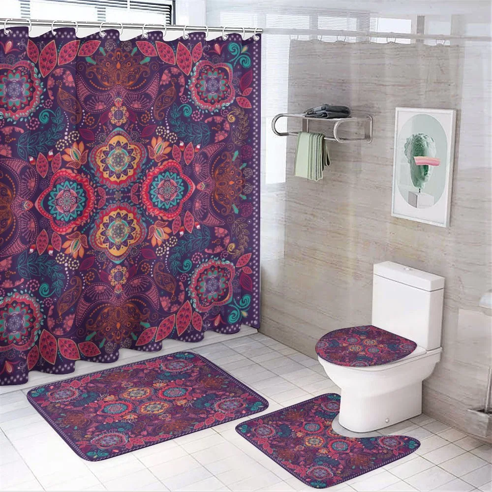 Modern Paisley Dot Leaf — 4-Piece Bathroom Set preview
