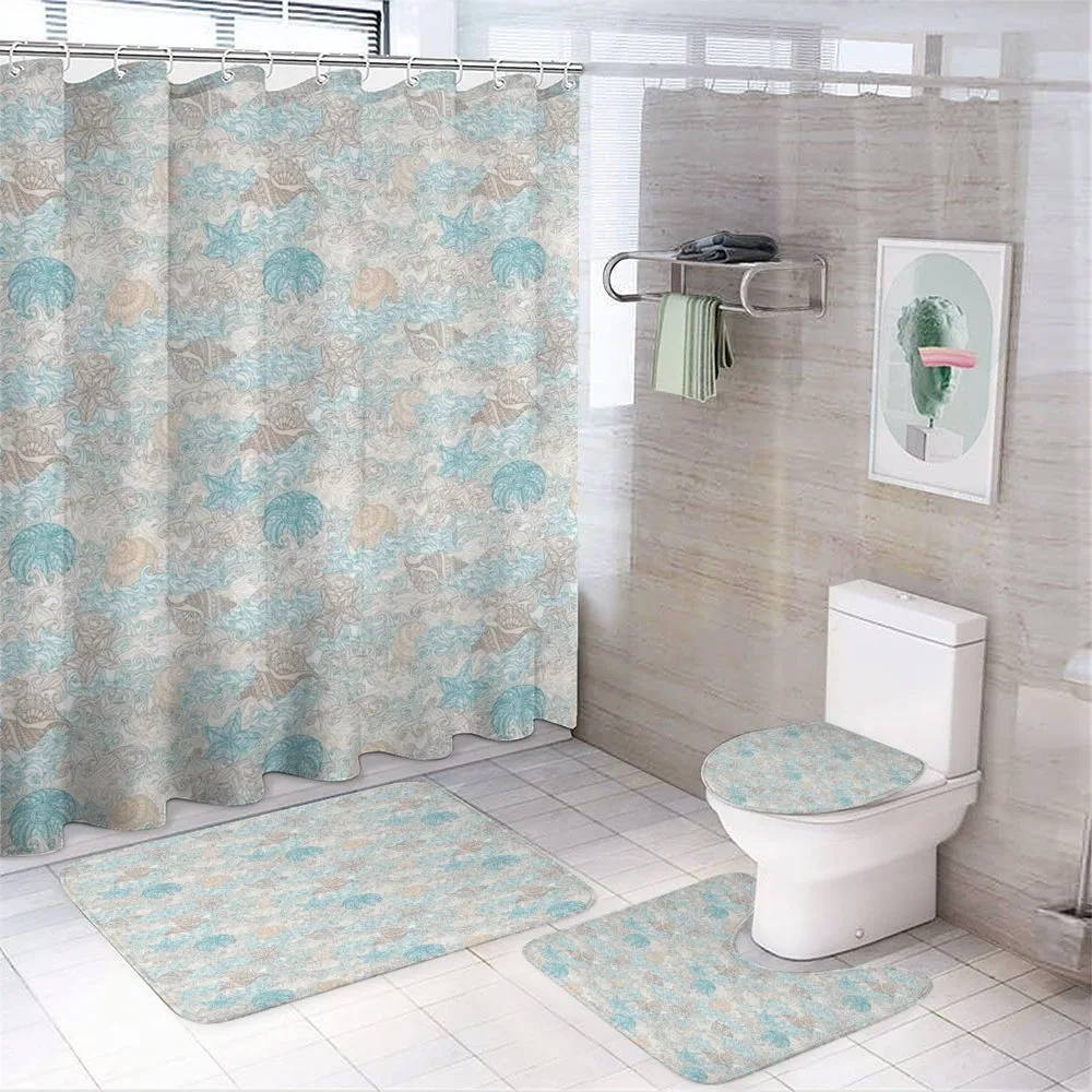 Pastel Toned Seashells — 4-Piece Bathroom Set preview