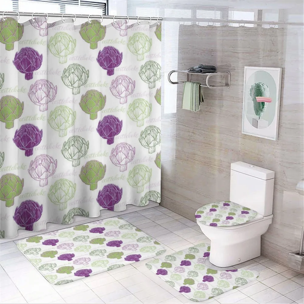 Sketch Style Food — 4-Piece Bathroom Set preview