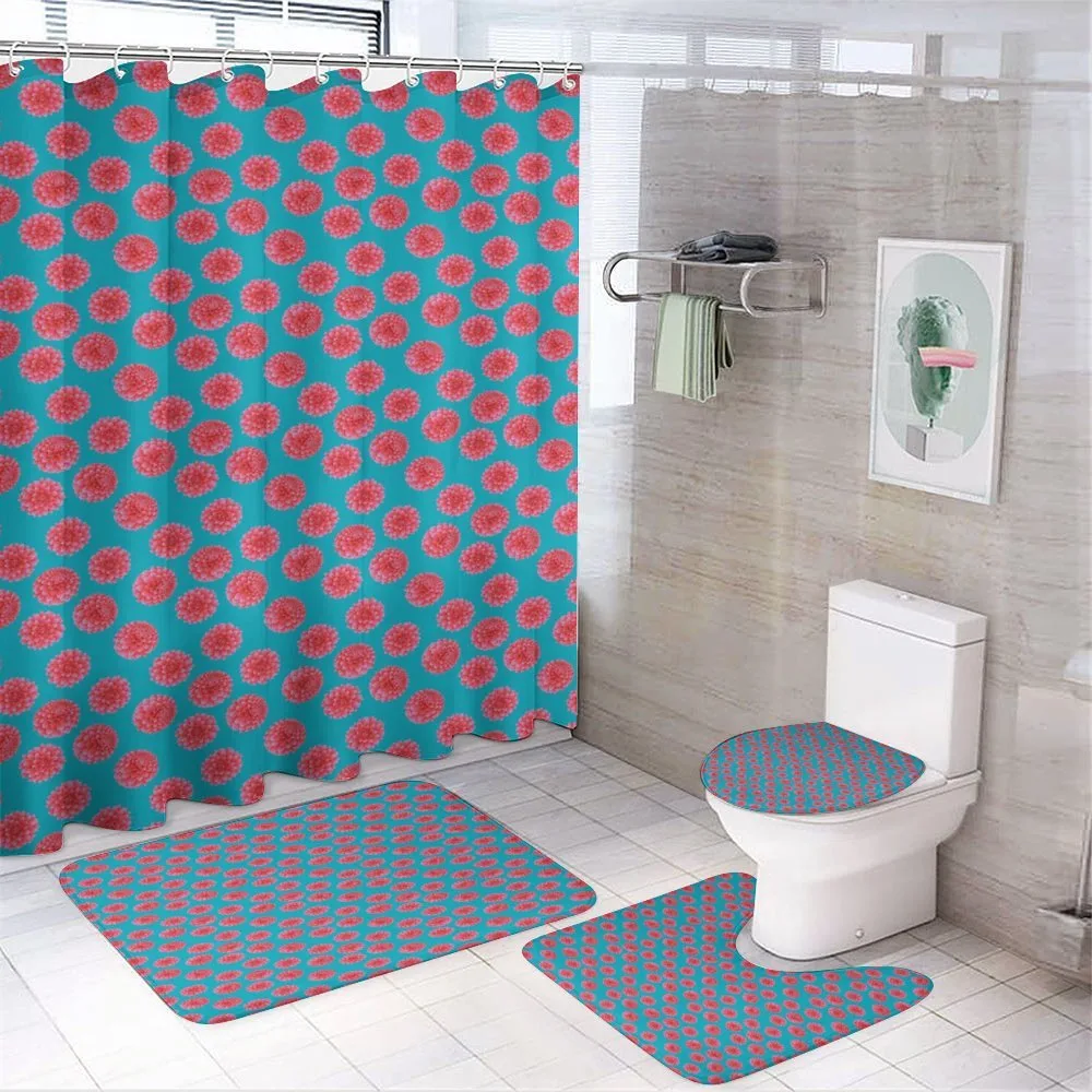 Vibrant Dahlia Petals — 4-Piece Bathroom Set preview