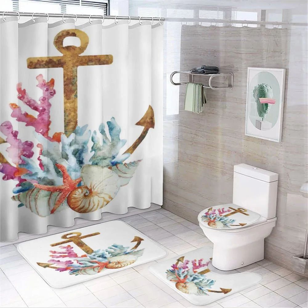 Watercolor Starfish — 4-Piece Bathroom Set preview