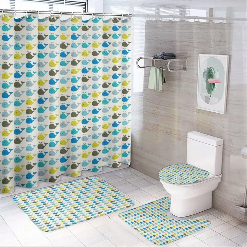 Whale Design Mammals — 4-Piece Bathroom Set preview