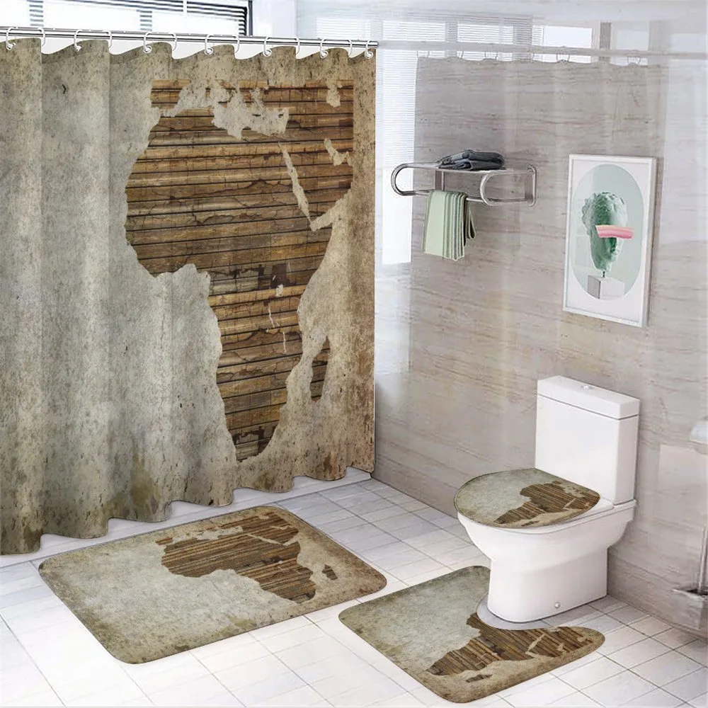Wooden Plank Map — 4-Piece Bathroom Set preview
