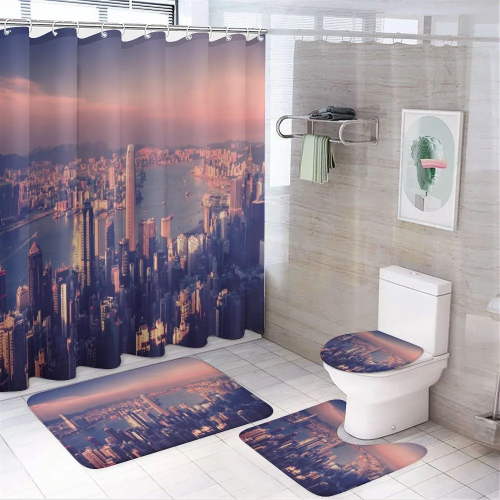 Dreamy Hong Kong Scenery — 4-Piece Bathroom Set preview