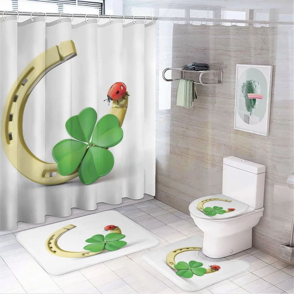 Horseshoe Ladybug Shamrock — 4-Piece Bathroom Set preview