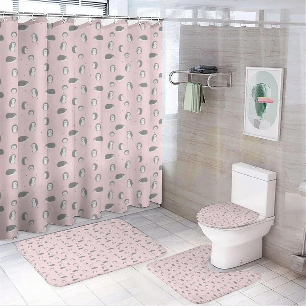 Pastel Hearts Pattern — 4-Piece Bathroom Set preview