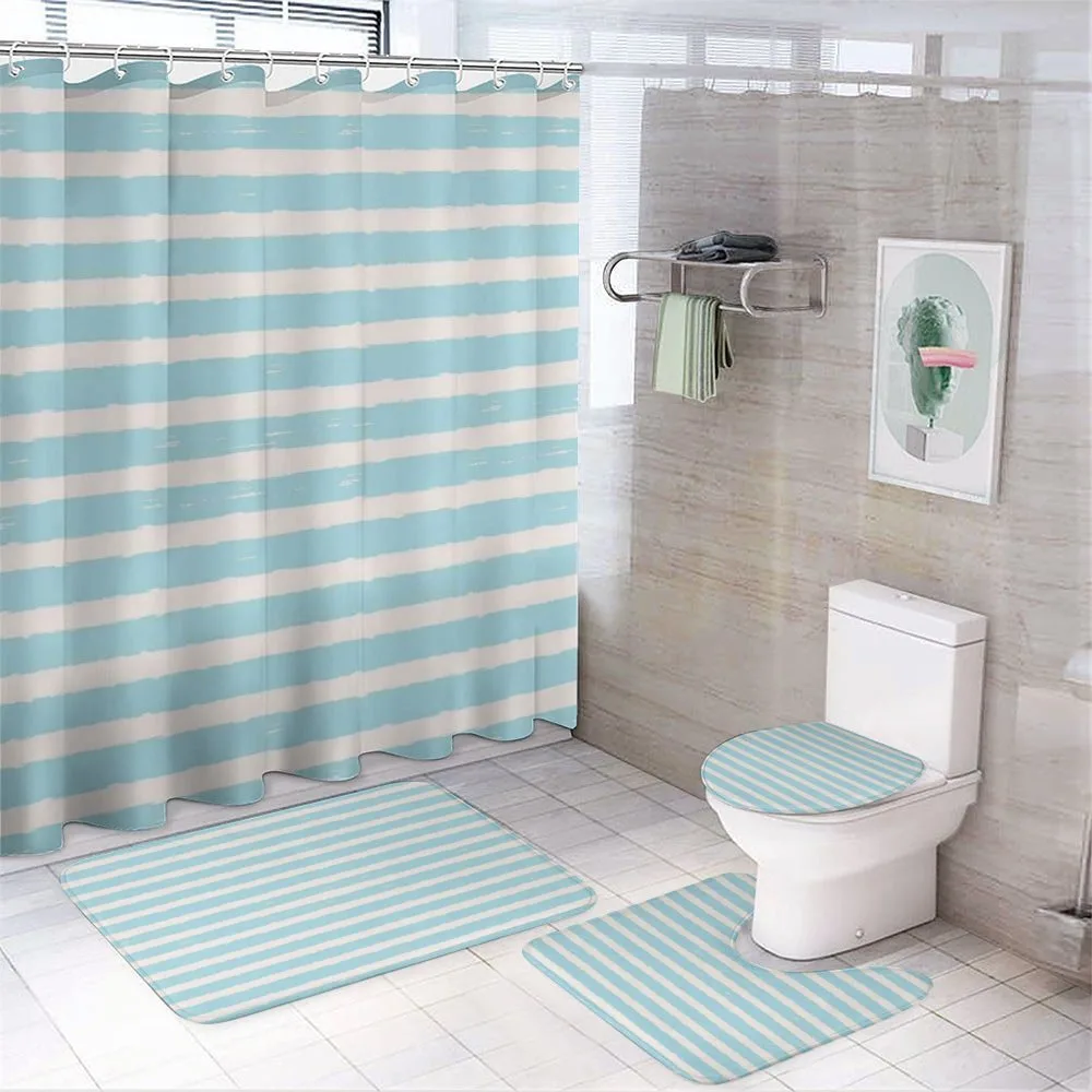 Striped and Grunge Brush — 4-Piece Bathroom Set preview