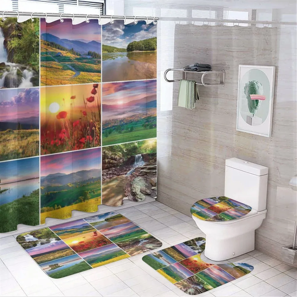 Summer Home Landscape — 4-Piece Bathroom Set preview
