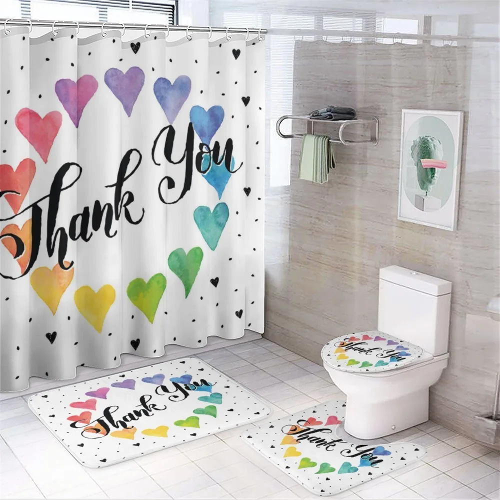 Thank You Words Color — 4-Piece Bathroom Set preview
