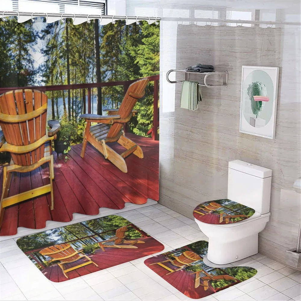 Adirondack Chairs on Porch — 4-Piece Bathroom Set preview