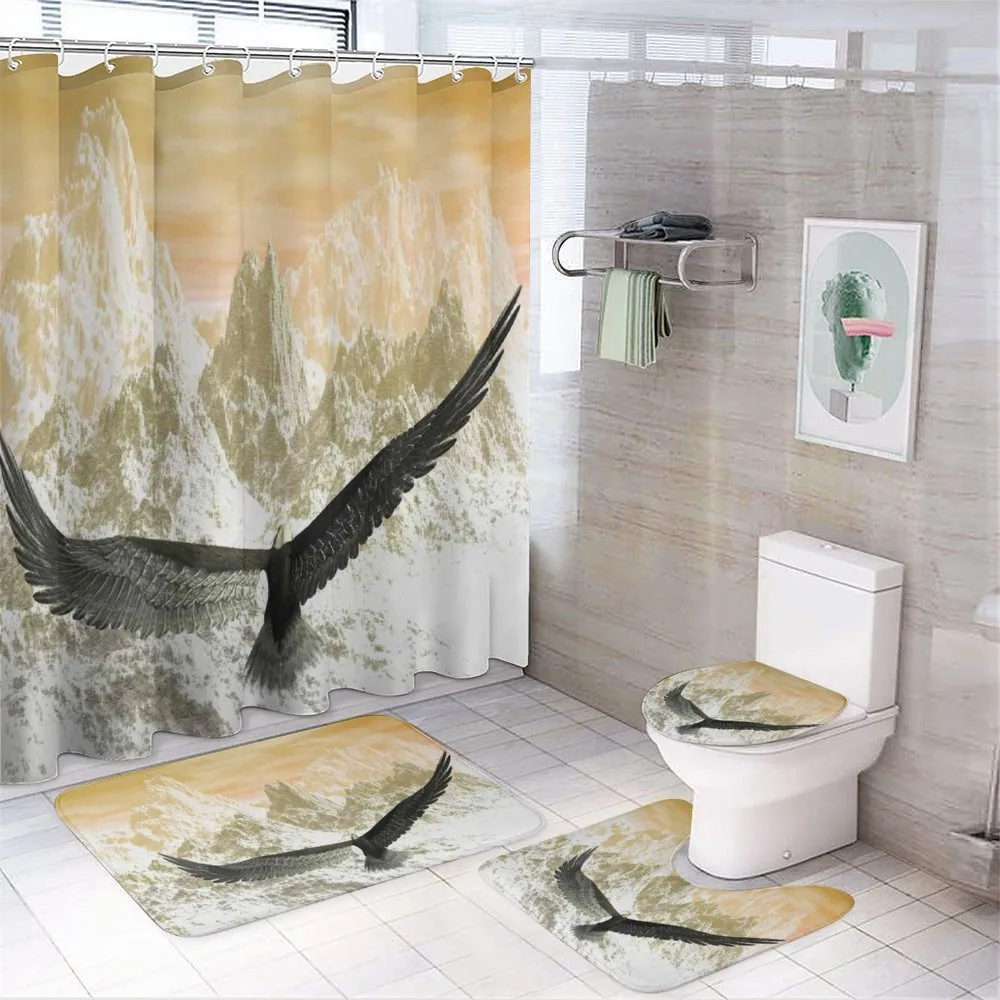 Eagle Flying Mountains — 4-Piece Bathroom Set preview