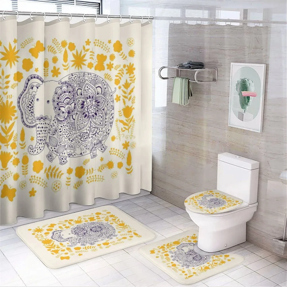 Floral Elephant — 4-Piece Bathroom Set preview