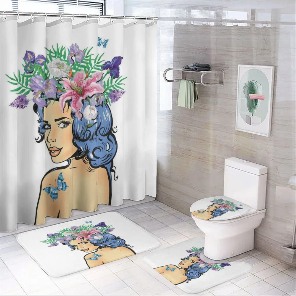 Floral Spring Woman Teen 4-Piece Bathroom Set product video