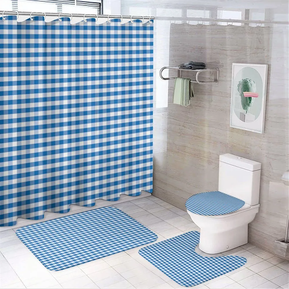 Gingham Monochrome — 4-Piece Bathroom Set preview