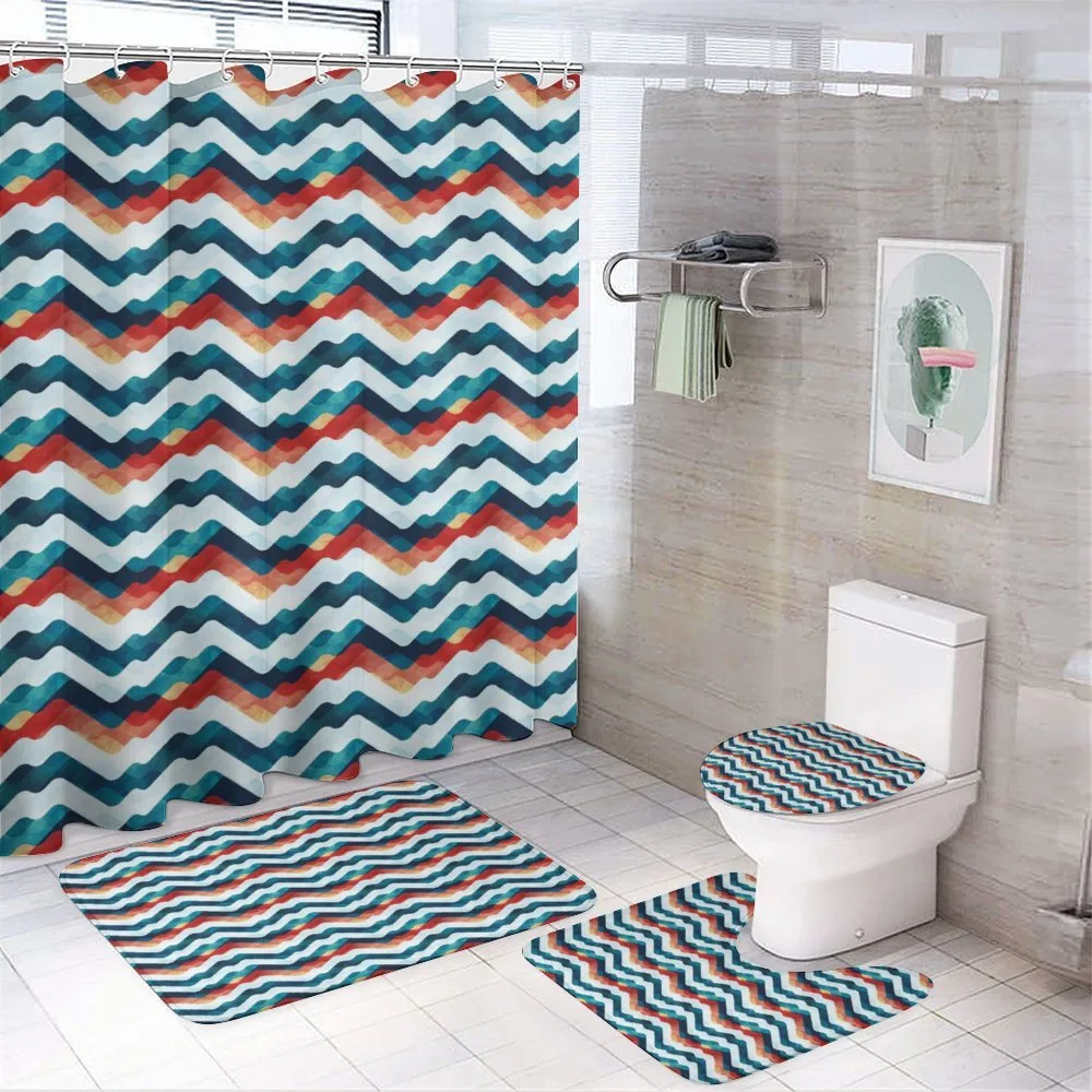 Grunge Vibrant Stripes — 4-Piece Bathroom Set preview