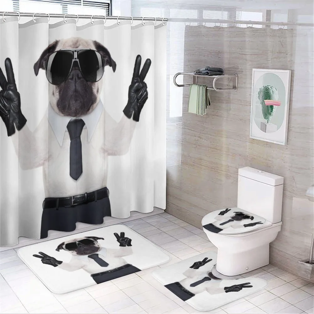 Looking Dog Glasses — 4-Piece Bathroom Set preview
