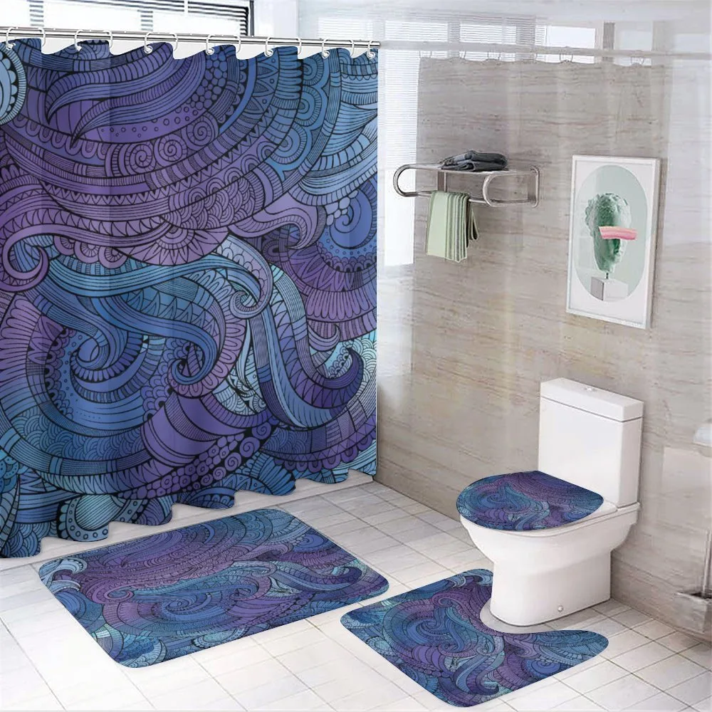 Ocean Inspired Paisley — 4-Piece Bathroom Set preview