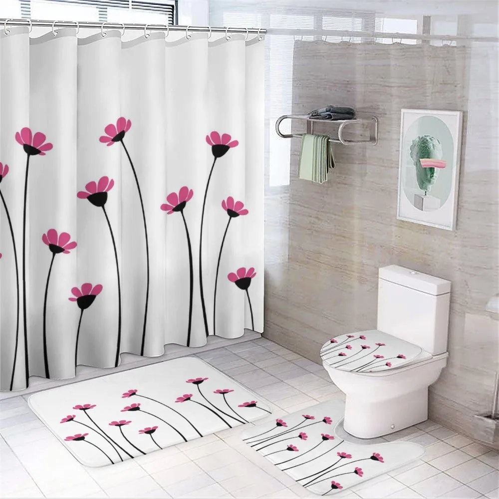 Pink Daisy Blossoms — 4-Piece Bathroom Set preview