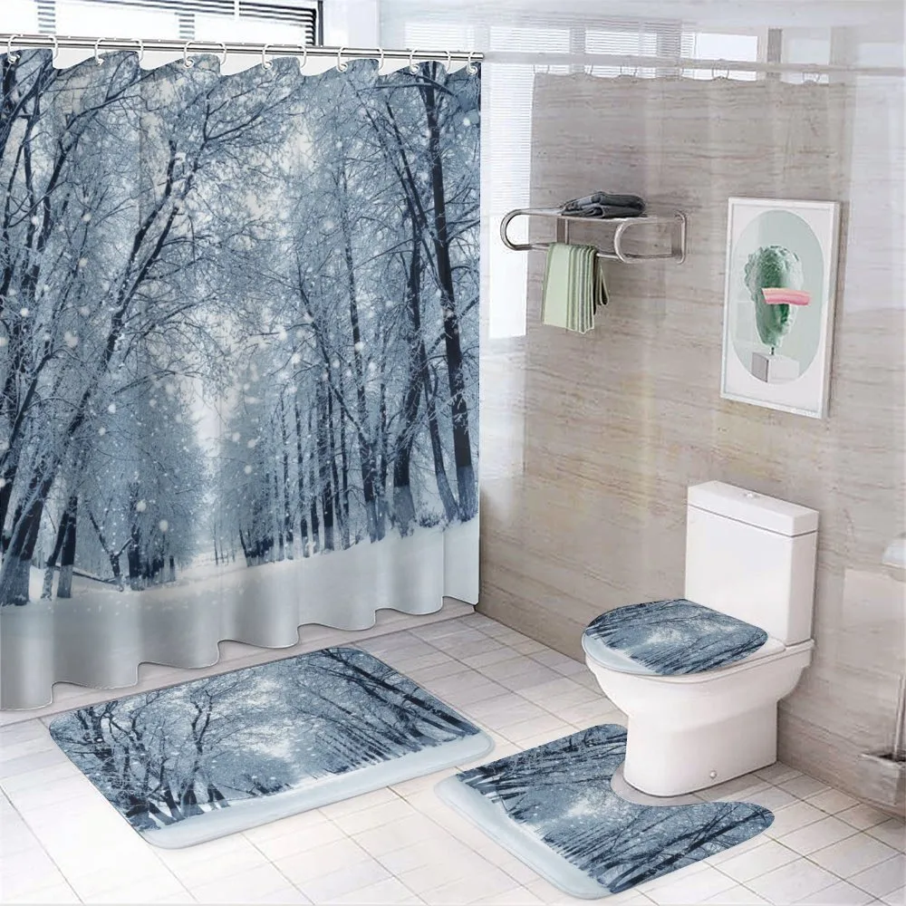 Wildlife Snowy Trees — 4-Piece Bathroom Set preview