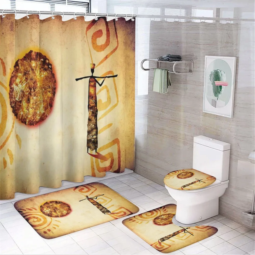 Brown Tribe Art — 4-Piece Bathroom Set preview