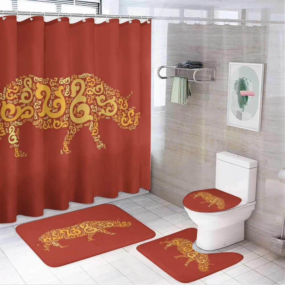 Jungle Mammal Motif Herbivore — 4-Piece Bathroom Set preview
