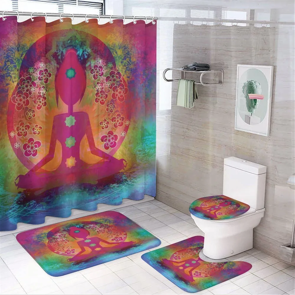 Mystic Chakra Ancient Theme — 4-Piece Bathroom Set preview