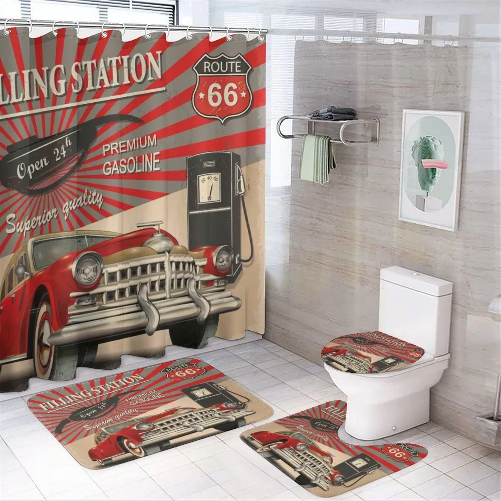 Retro Poster Effect — 4-Piece Bathroom Set preview