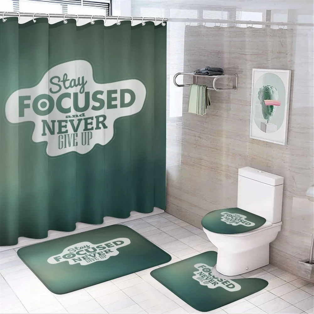 Stay Focused Words — 4-Piece Bathroom Set preview