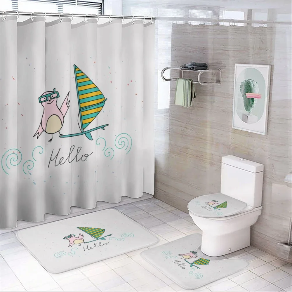 Summer Bird Surfboard — 4-Piece Bathroom Set preview