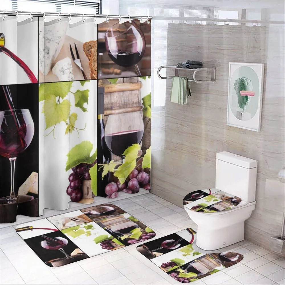 Themed Bottle Wineglass — 4-Piece Bathroom Set preview