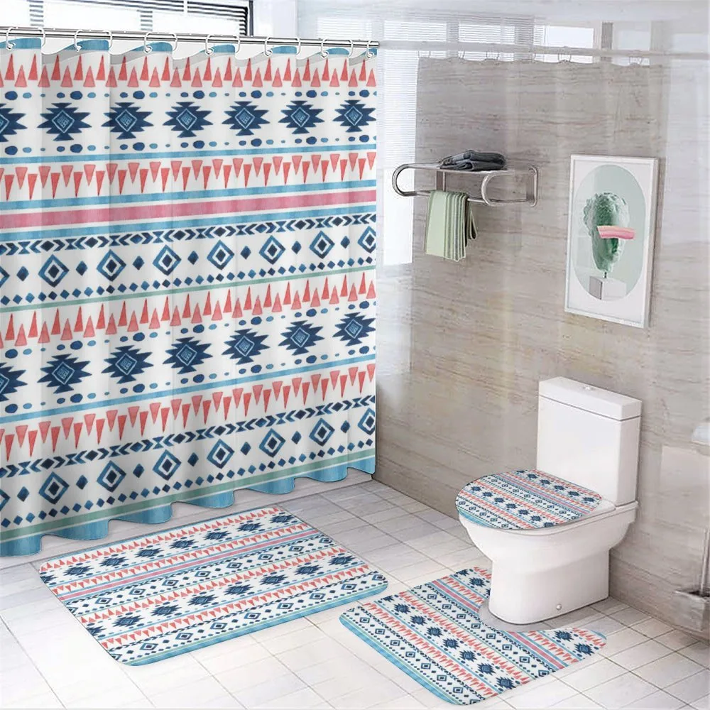 Watercolor Style Art Shapes — 4-Piece Bathroom Set preview
